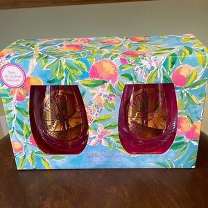 Brand new Lily Pulitzer stemless wine glasses